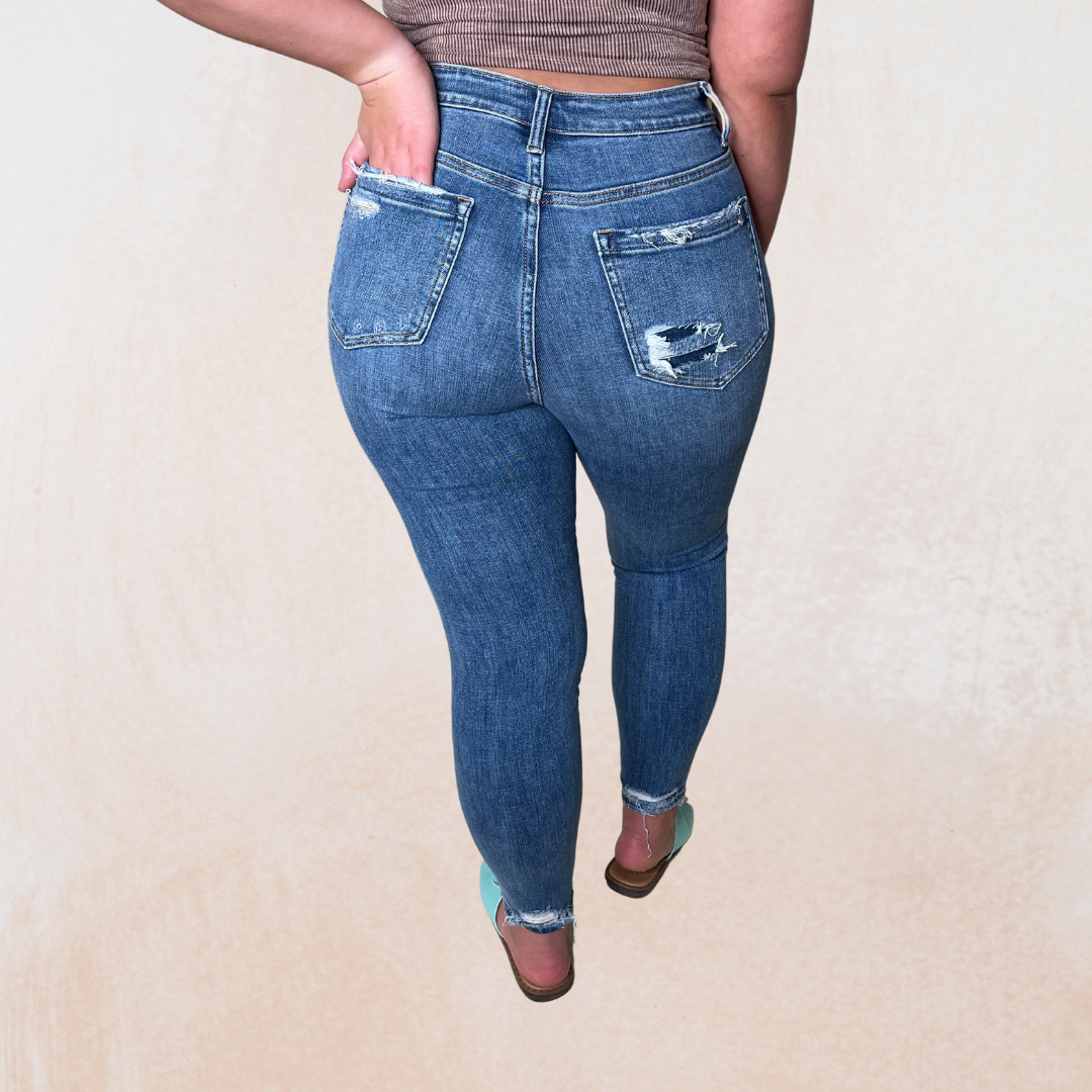 High Rise Crop Skinny w/ Patch