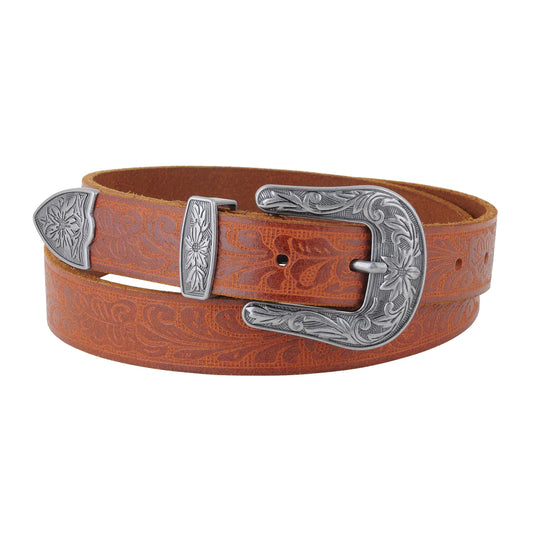 Western Tooled Vintage Leather Belt