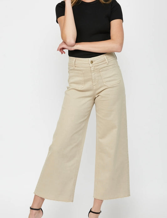 Tan Cropped Flare