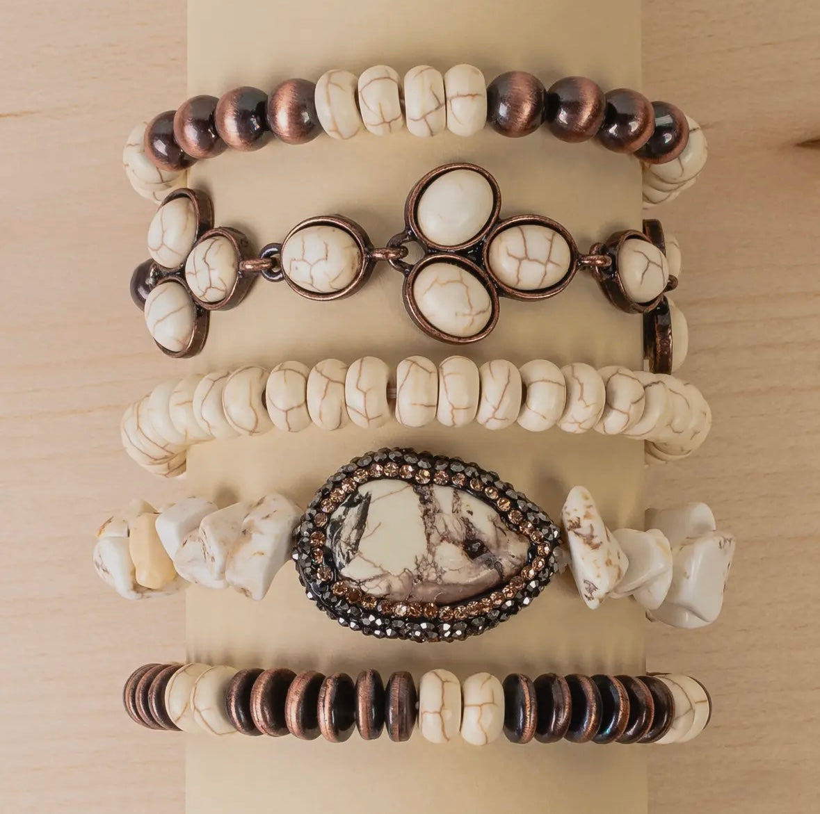 White Turquoise Stacked Bracelets