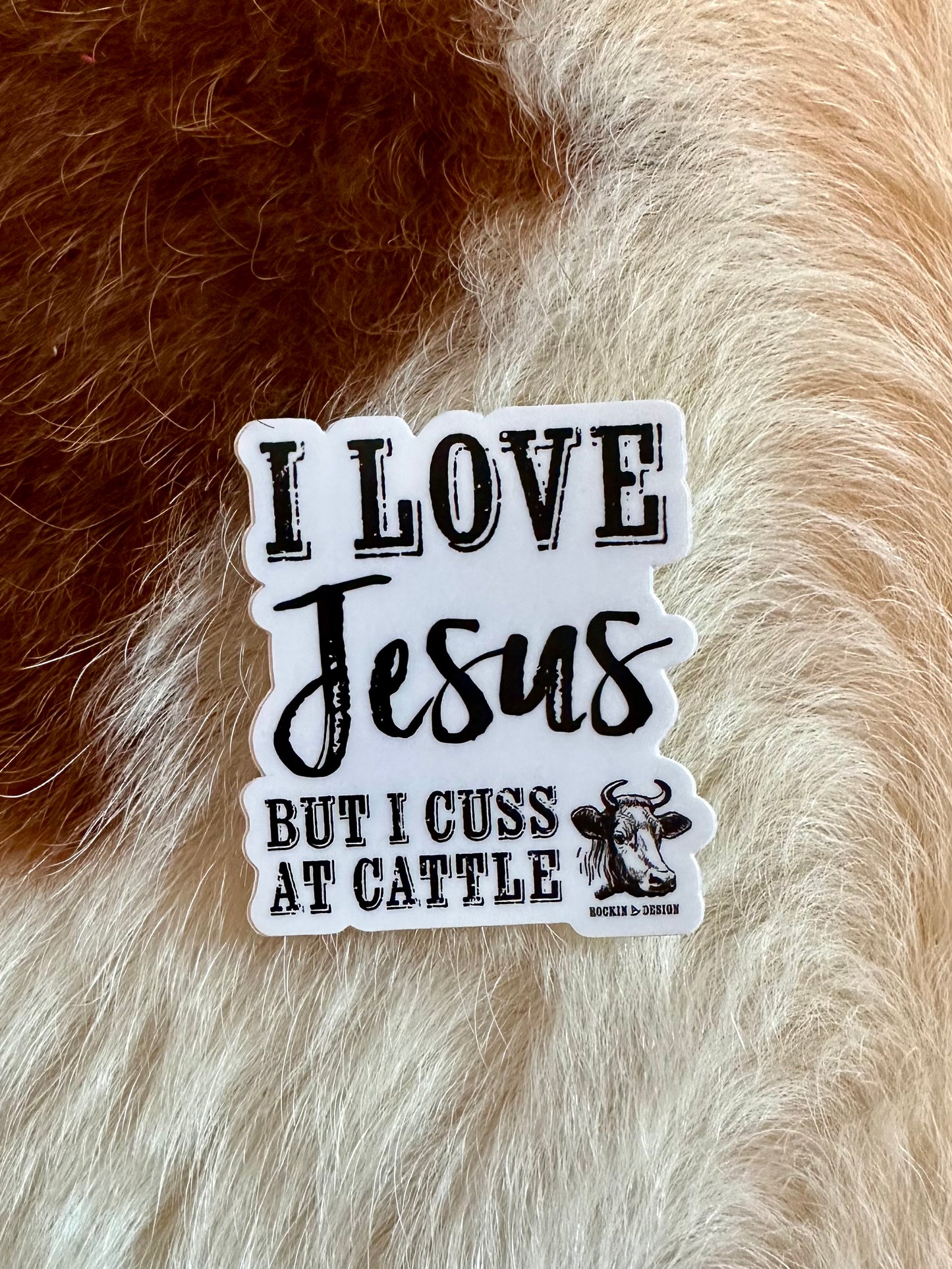 Jesus And Cattle Sticker