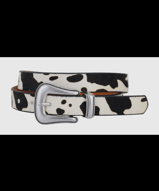 Cow Print Calf Hair Belt