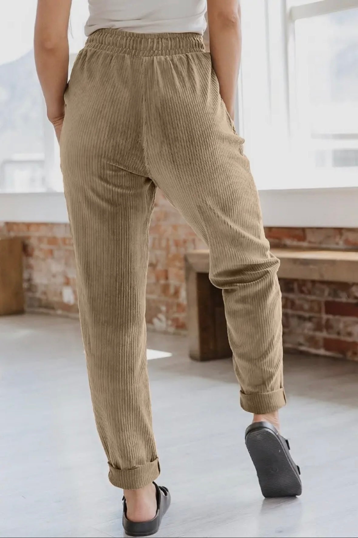 Corduroy Elastic Trousers