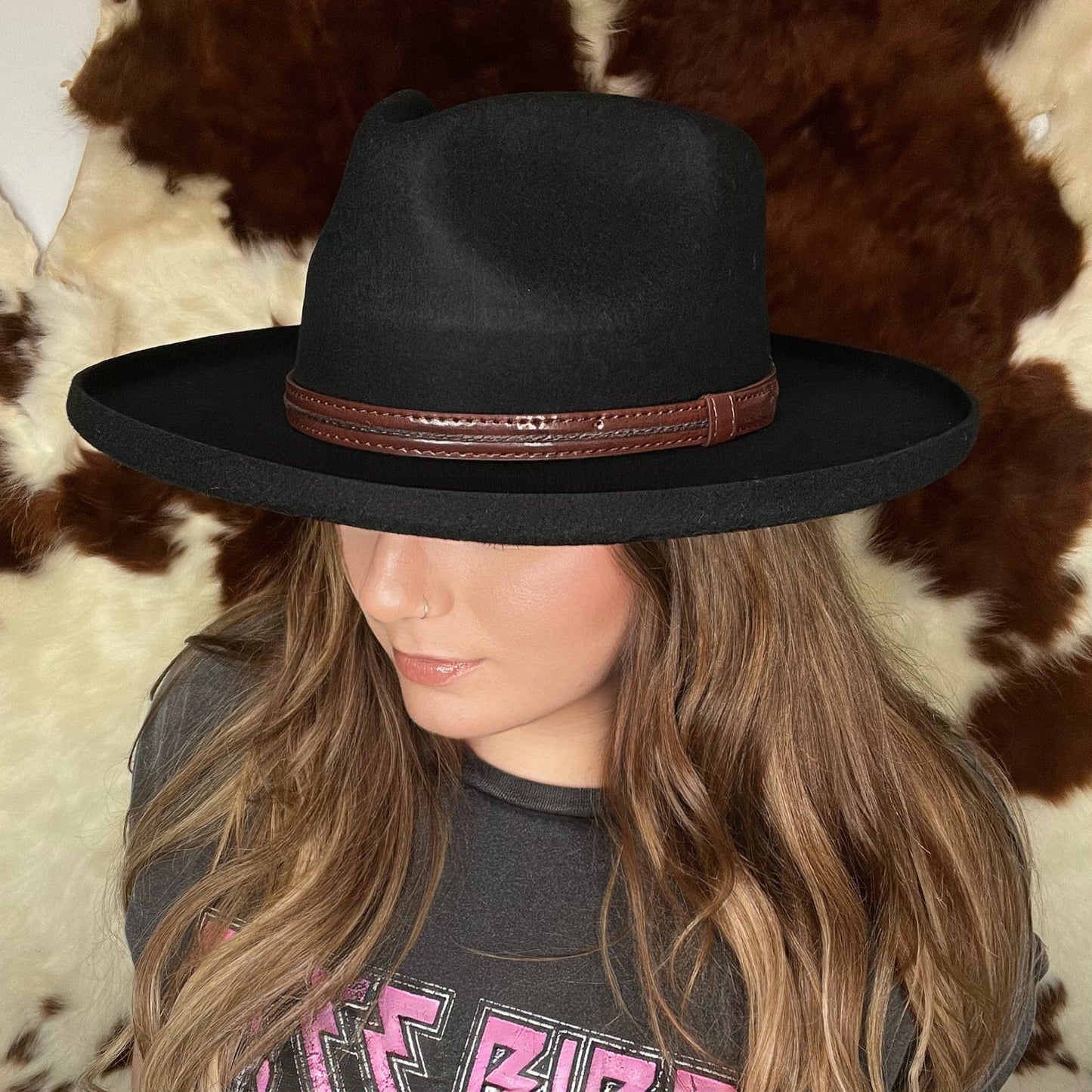 Black Colt Pencil Brim Fedora