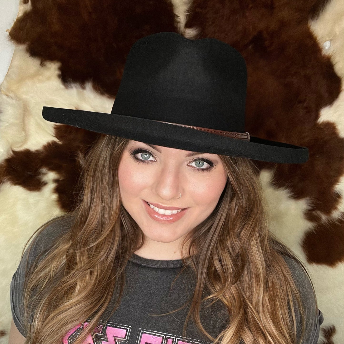 Black Colt Pencil Brim Fedora