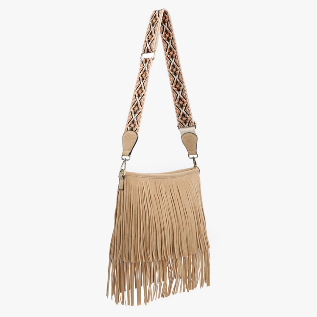 Suede Fringe Crossbody