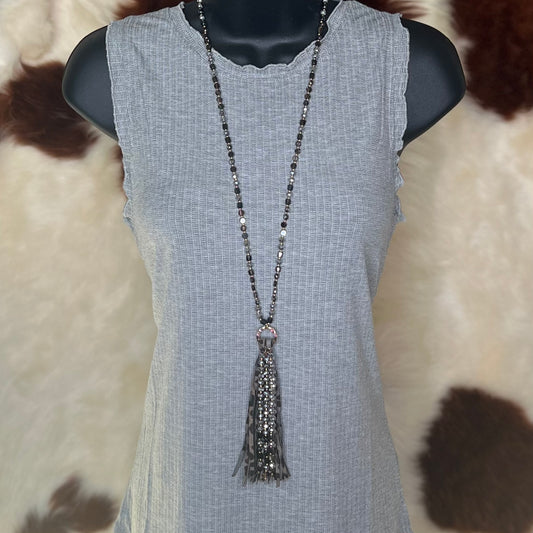 Beaded Tassel Necklace