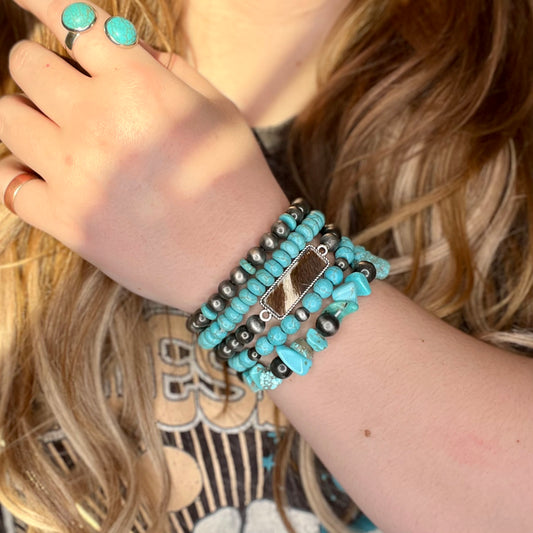 Hide Print Stacked Bracelet