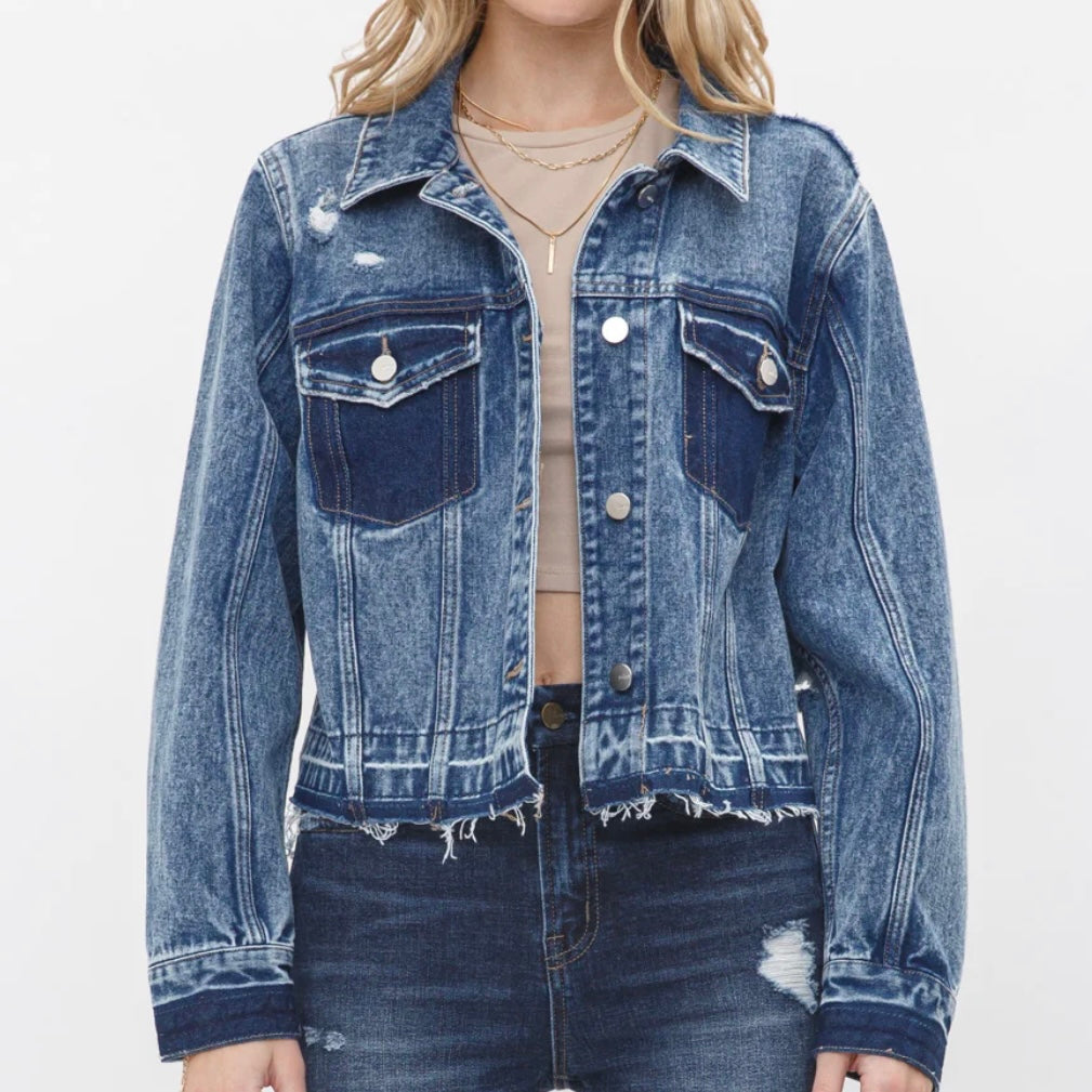 Boyfriend Crop Jean Jacket