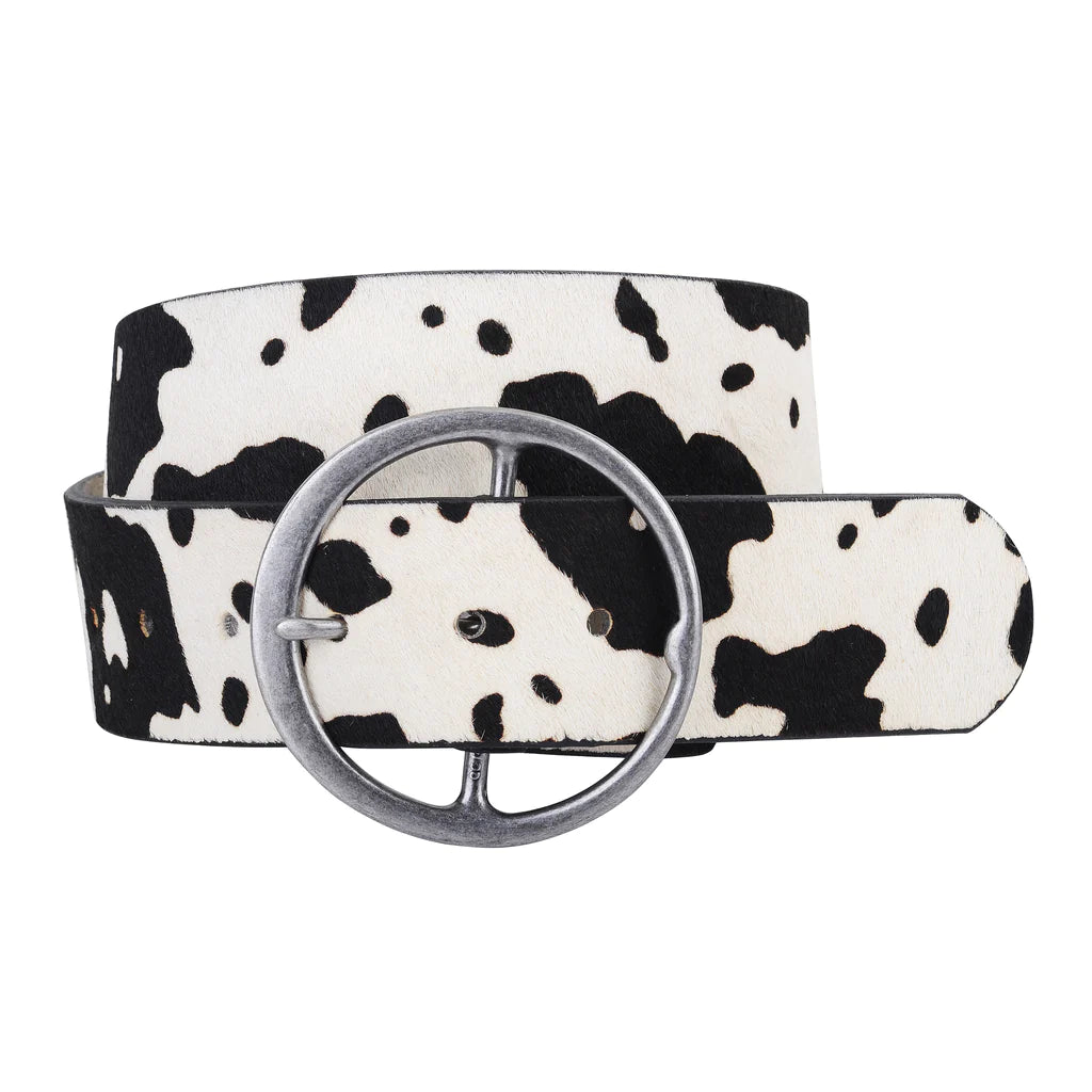 Wide Cow Print Hair Belt